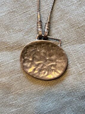 Silpada Silver Hammered Oval Pendant Necklace